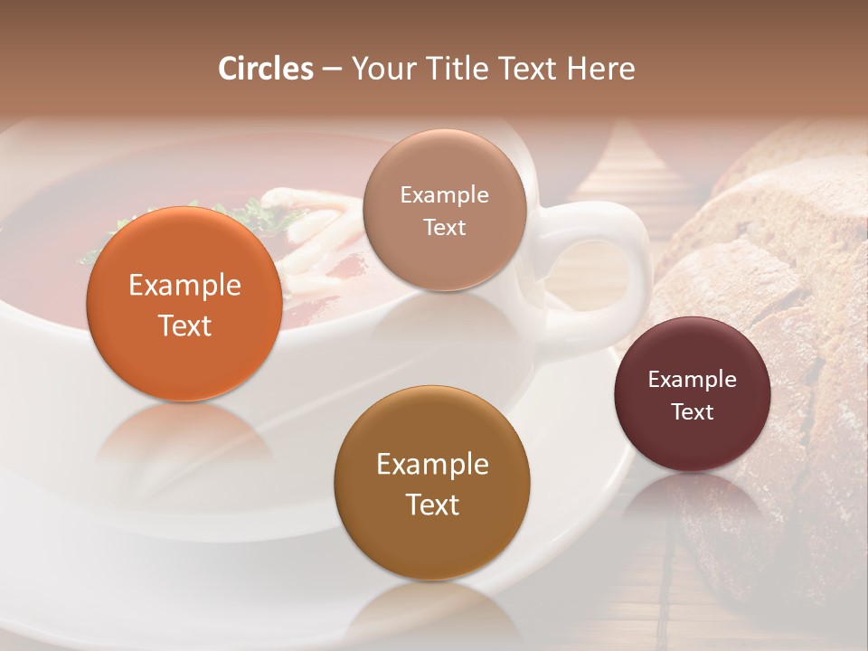 A Bowl Of Tomato Soup Next To A Loaf Of Bread PowerPoint Template