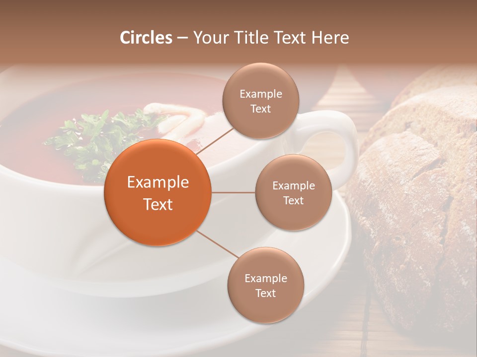 A Bowl Of Tomato Soup Next To A Loaf Of Bread PowerPoint Template