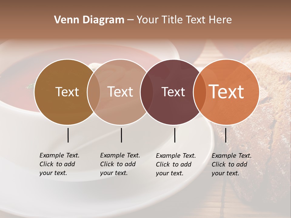 A Bowl Of Tomato Soup Next To A Loaf Of Bread PowerPoint Template
