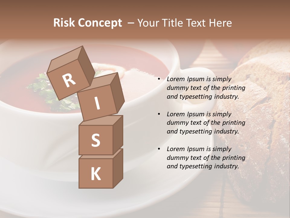 A Bowl Of Tomato Soup Next To A Loaf Of Bread PowerPoint Template