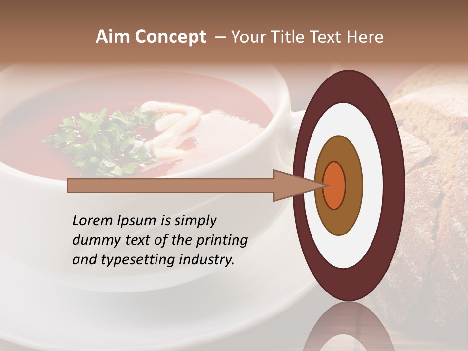 A Bowl Of Tomato Soup Next To A Loaf Of Bread PowerPoint Template