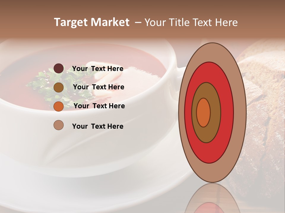 A Bowl Of Tomato Soup Next To A Loaf Of Bread PowerPoint Template