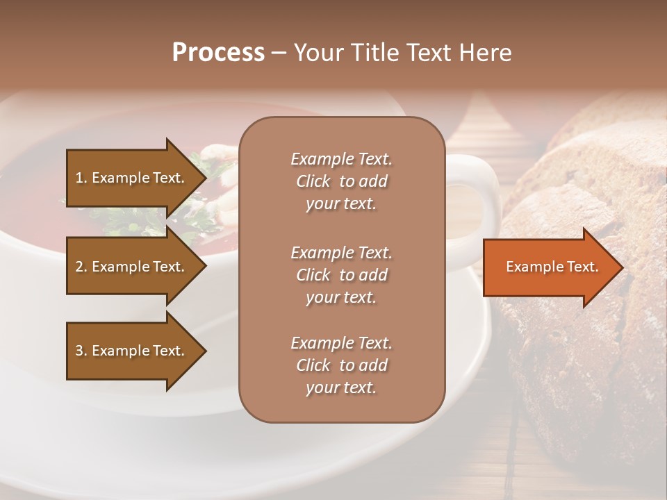 A Bowl Of Tomato Soup Next To A Loaf Of Bread PowerPoint Template