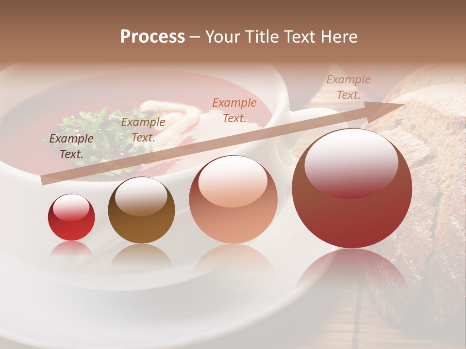 A Bowl Of Tomato Soup Next To A Loaf Of Bread PowerPoint Template