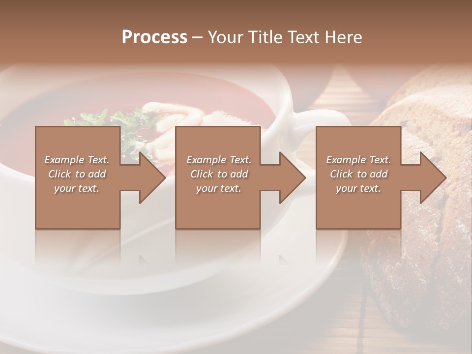 A Bowl Of Tomato Soup Next To A Loaf Of Bread PowerPoint Template
