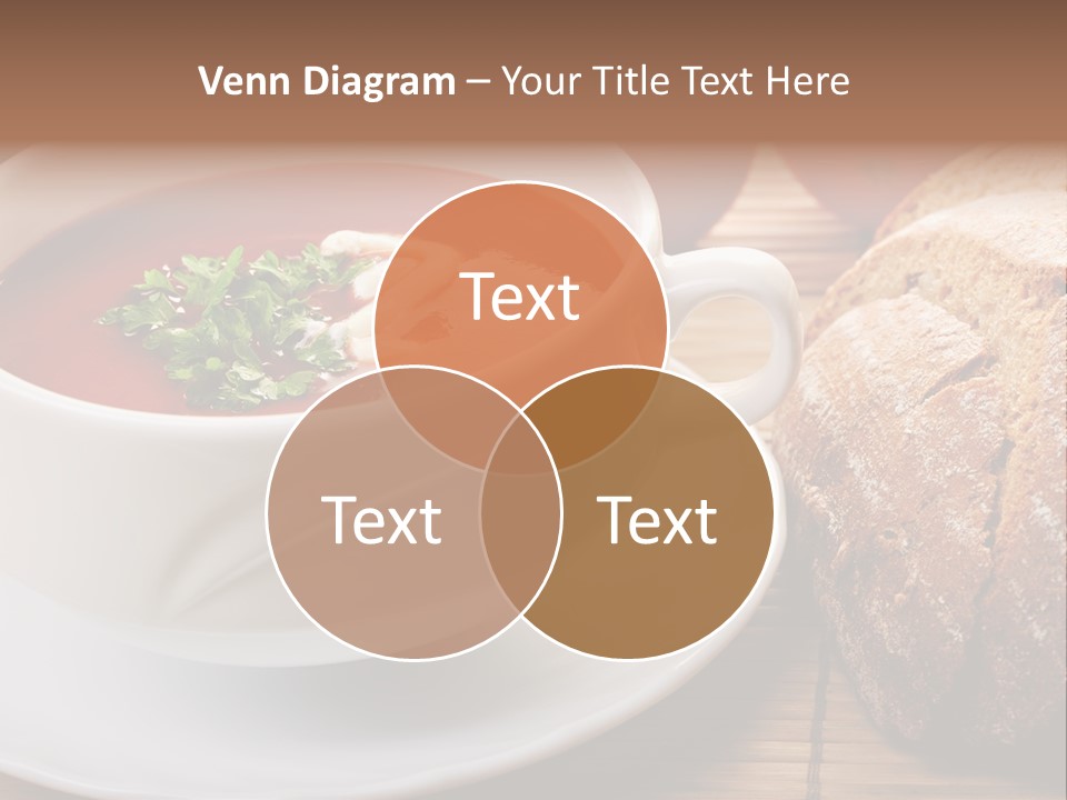 A Bowl Of Tomato Soup Next To A Loaf Of Bread PowerPoint Template