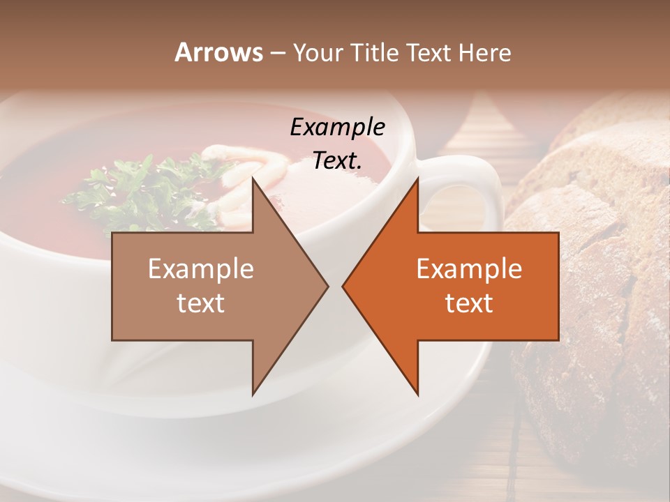 A Bowl Of Tomato Soup Next To A Loaf Of Bread PowerPoint Template
