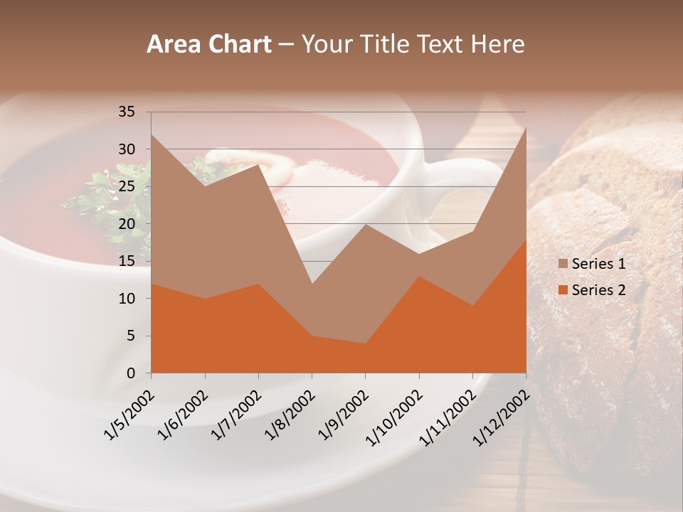 A Bowl Of Tomato Soup Next To A Loaf Of Bread PowerPoint Template