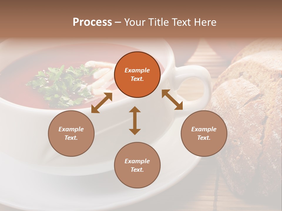 A Bowl Of Tomato Soup Next To A Loaf Of Bread PowerPoint Template