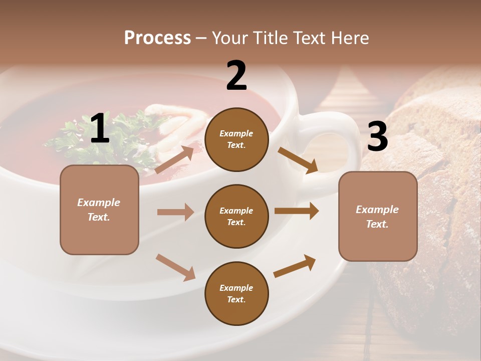 A Bowl Of Tomato Soup Next To A Loaf Of Bread PowerPoint Template
