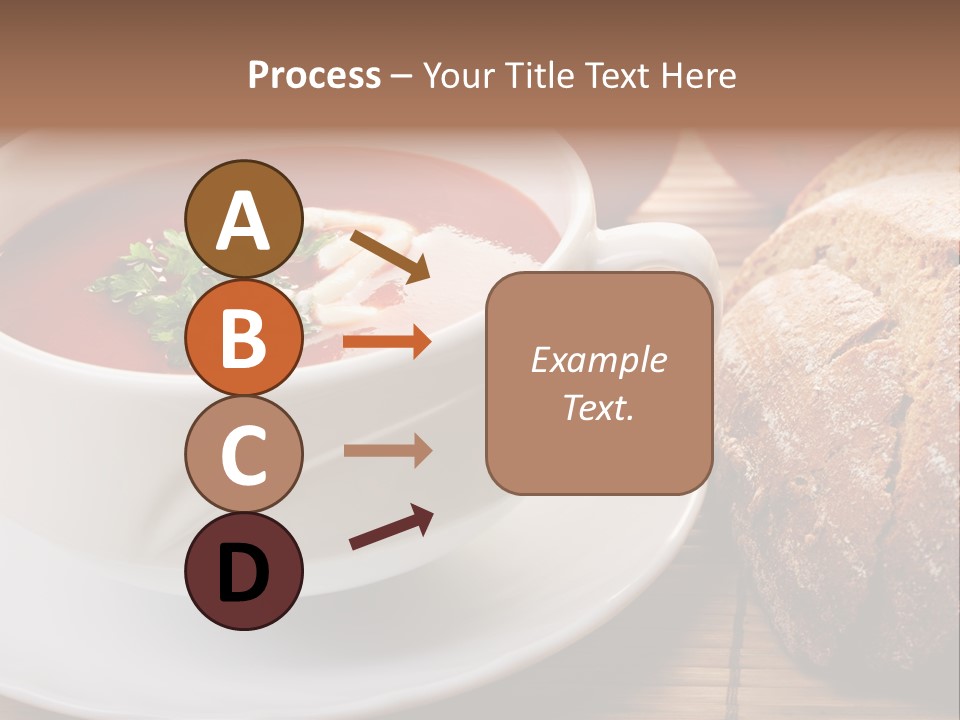 A Bowl Of Tomato Soup Next To A Loaf Of Bread PowerPoint Template
