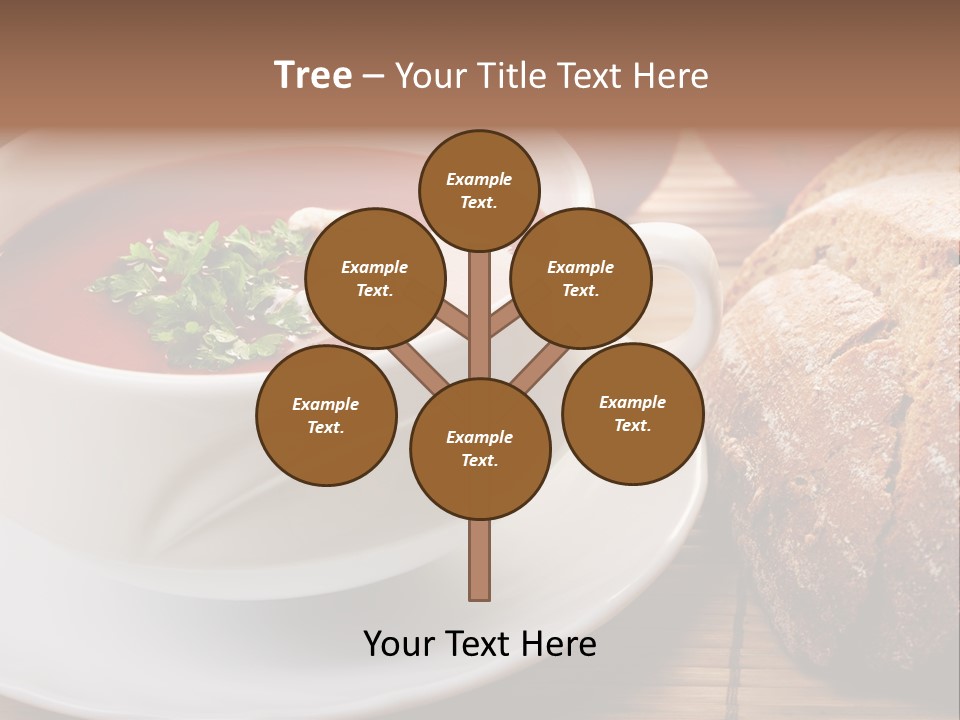 A Bowl Of Tomato Soup Next To A Loaf Of Bread PowerPoint Template