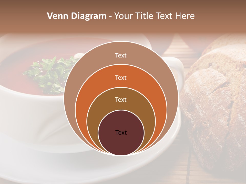 A Bowl Of Tomato Soup Next To A Loaf Of Bread PowerPoint Template