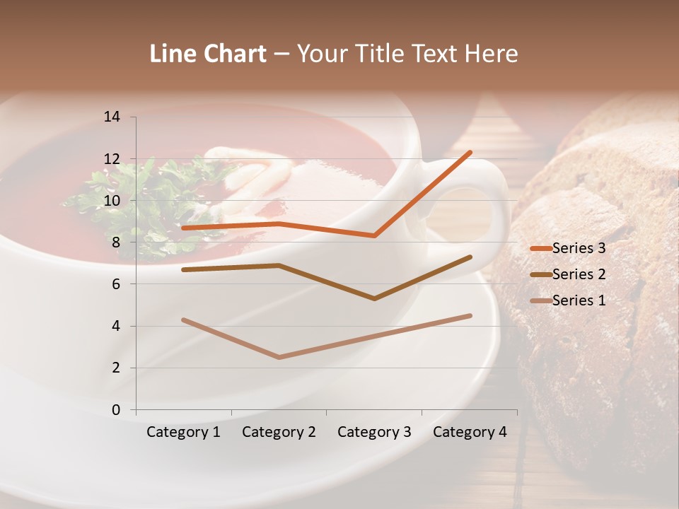 A Bowl Of Tomato Soup Next To A Loaf Of Bread PowerPoint Template