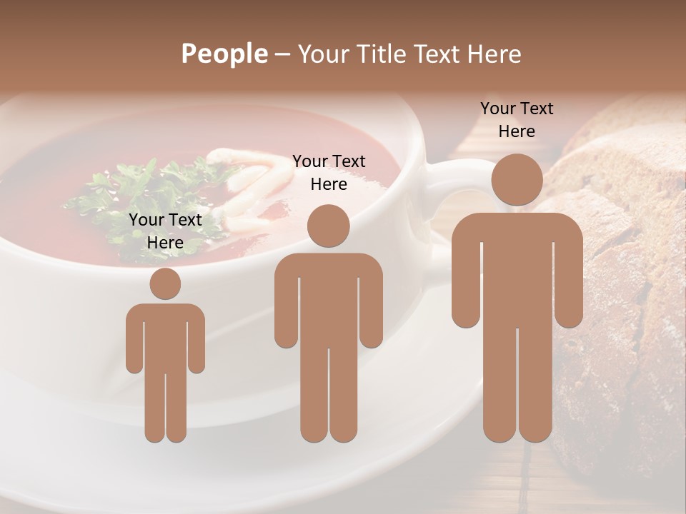 A Bowl Of Tomato Soup Next To A Loaf Of Bread PowerPoint Template