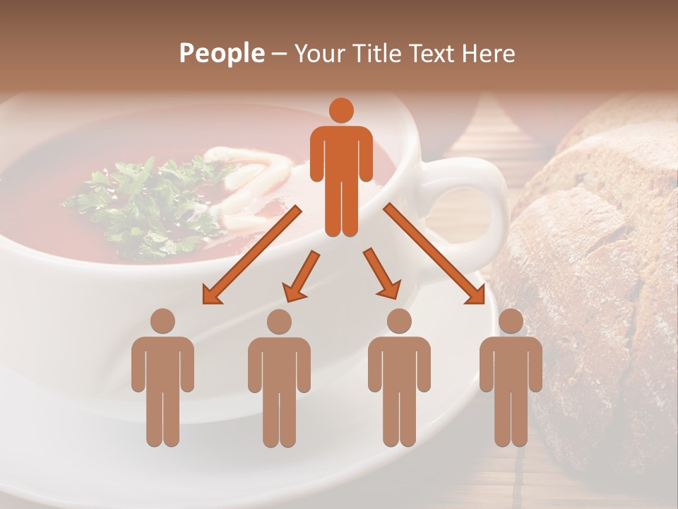 A Bowl Of Tomato Soup Next To A Loaf Of Bread PowerPoint Template
