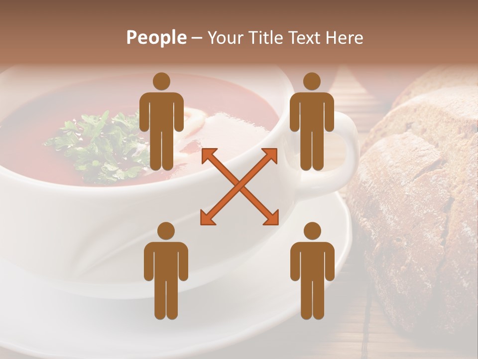 A Bowl Of Tomato Soup Next To A Loaf Of Bread PowerPoint Template