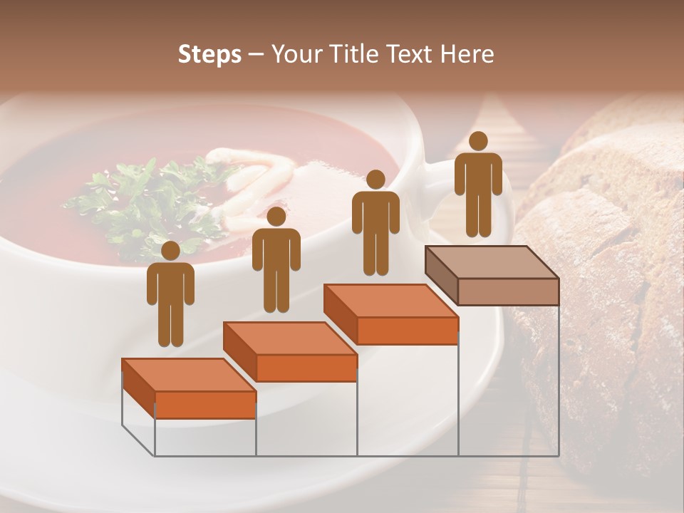 A Bowl Of Tomato Soup Next To A Loaf Of Bread PowerPoint Template
