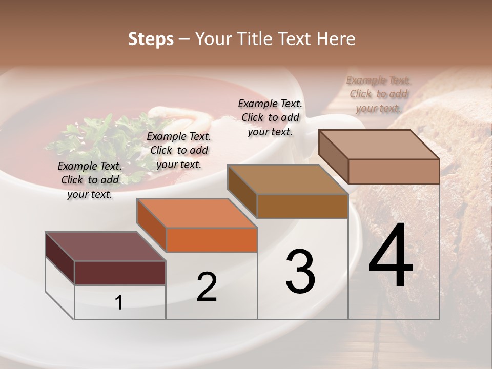 A Bowl Of Tomato Soup Next To A Loaf Of Bread PowerPoint Template