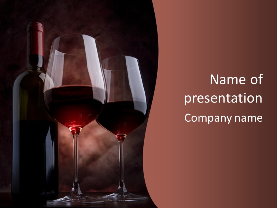 Wineglass Shiny Elegance PowerPoint Template