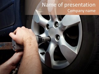 Man Person Garage PowerPoint Template