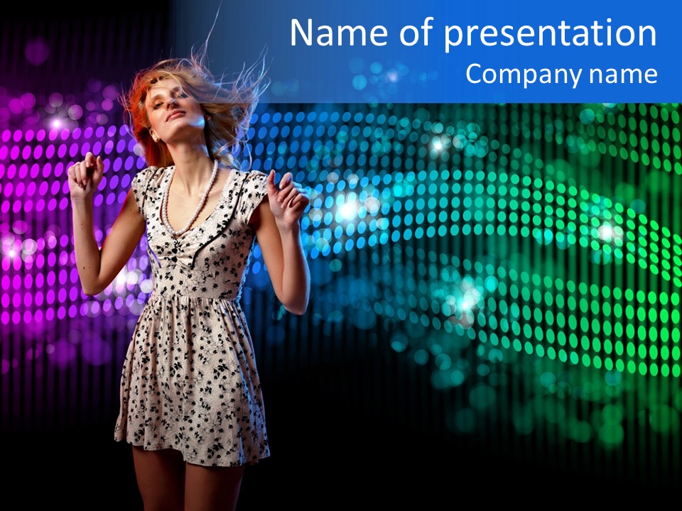 Dancer Caucasian Clubbing PowerPoint Template