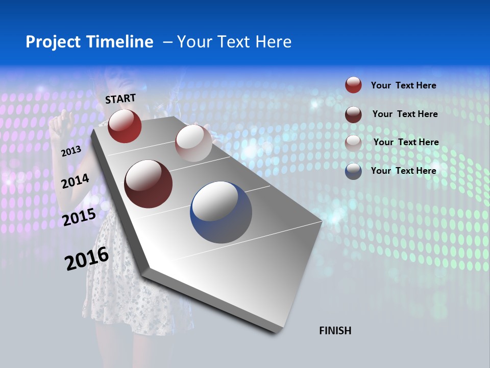 Dancer Caucasian Clubbing PowerPoint Template