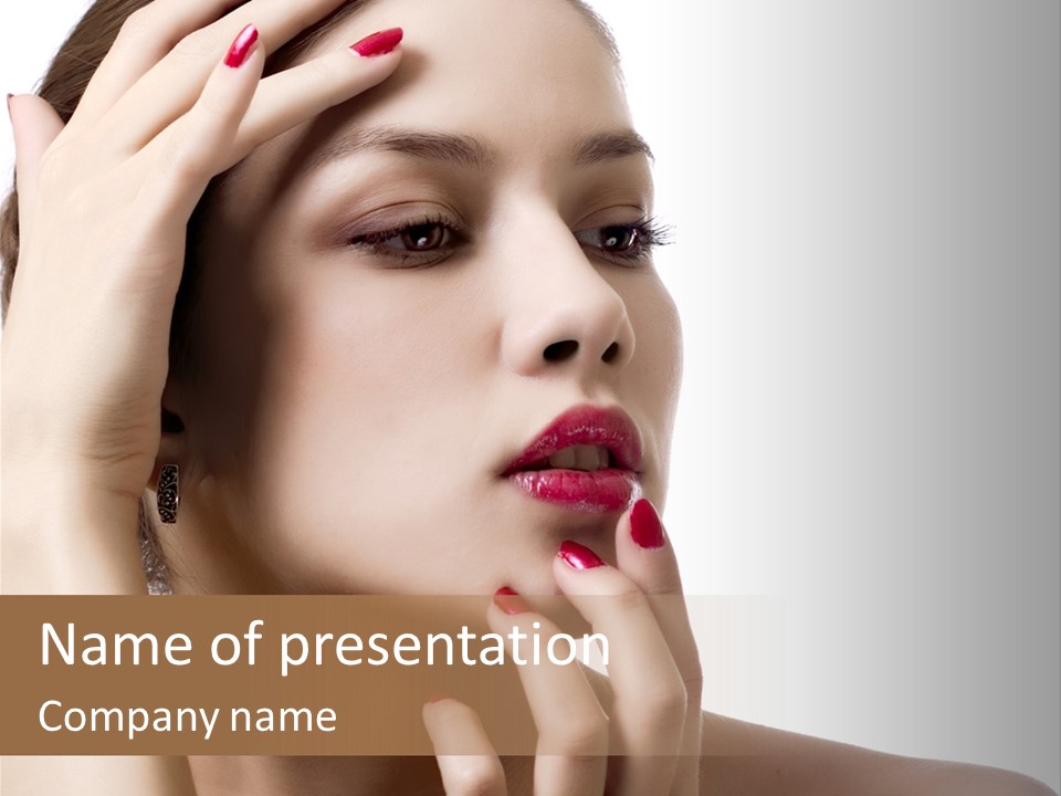 Portrait Fingers Skincare PowerPoint Template