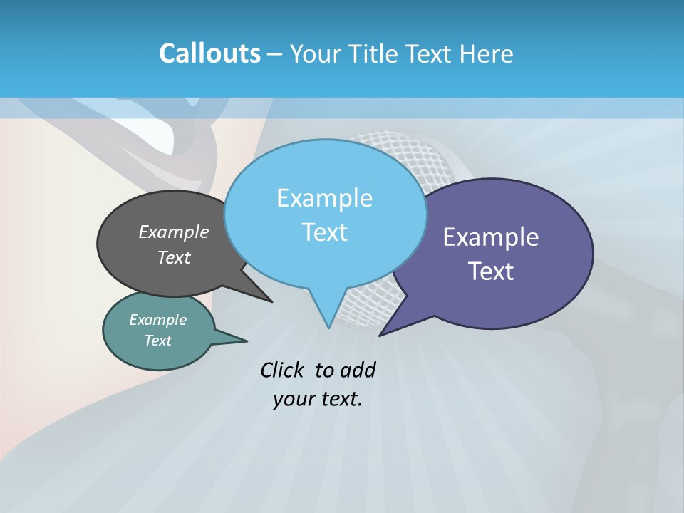 Listeners Lips Businesswoman PowerPoint Template