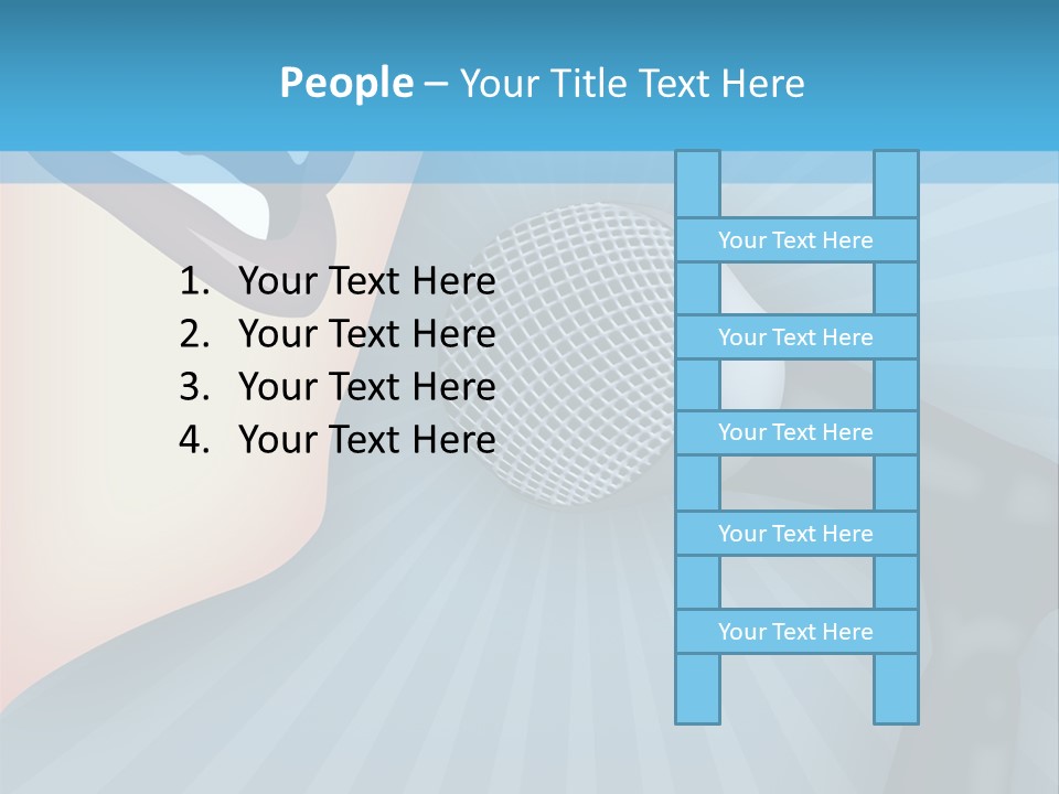 Listeners Lips Businesswoman PowerPoint Template