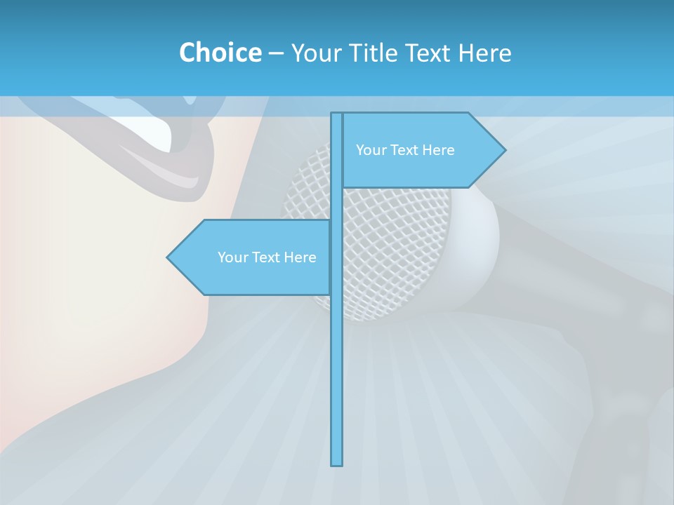 Listeners Lips Businesswoman PowerPoint Template