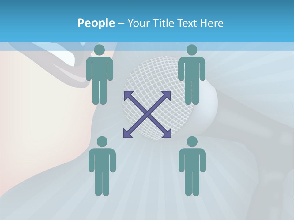 Listeners Lips Businesswoman PowerPoint Template