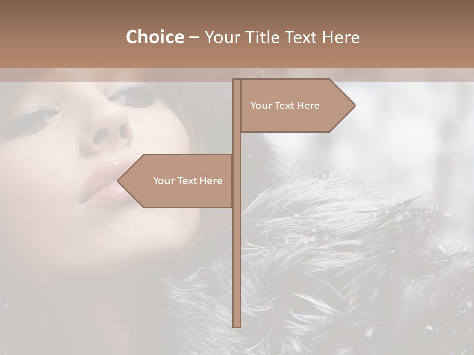 A Woman Wearing A Fur Hat And Fur Coat PowerPoint Template