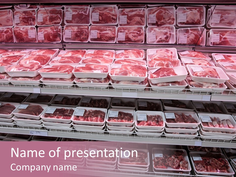 Butcher Shelves Steak PowerPoint Template