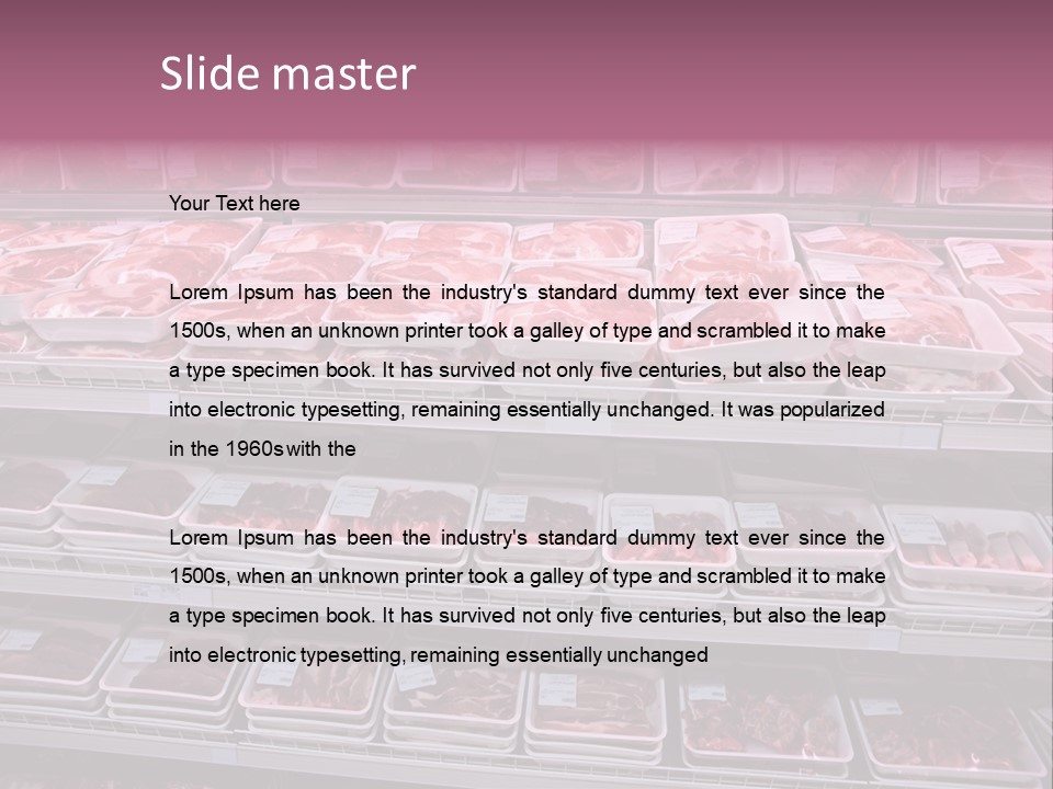 Butcher Shelves Steak PowerPoint Template