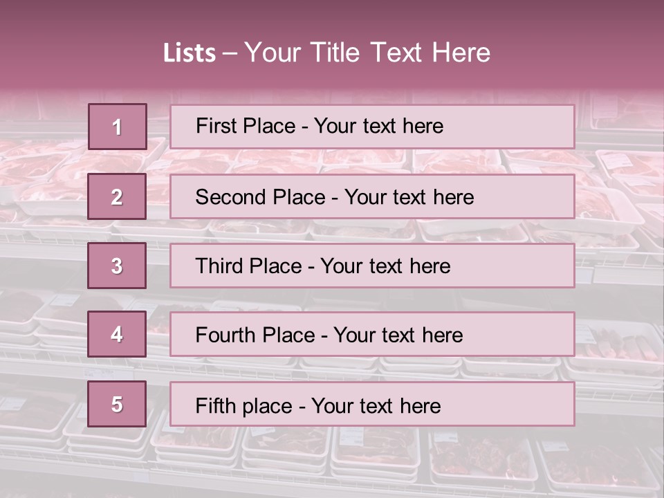 Butcher Shelves Steak PowerPoint Template
