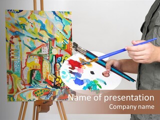 Brush Artist Picture PowerPoint Template