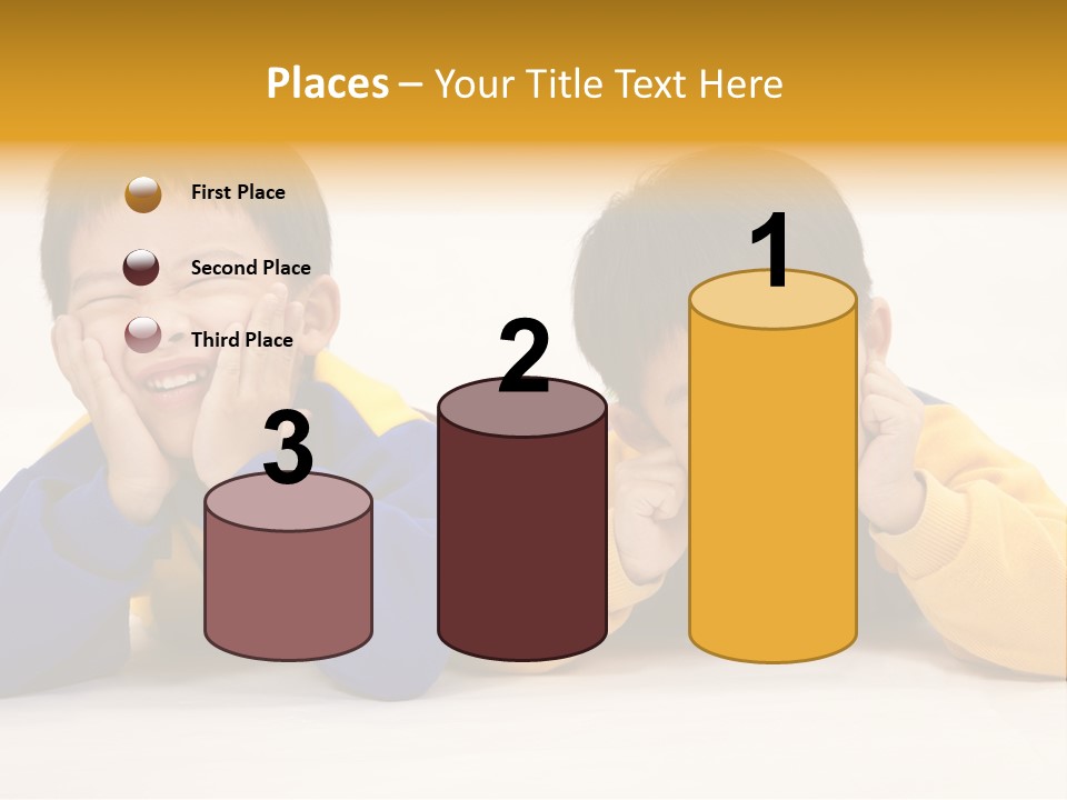 Boy Schoolboy Twins PowerPoint Template