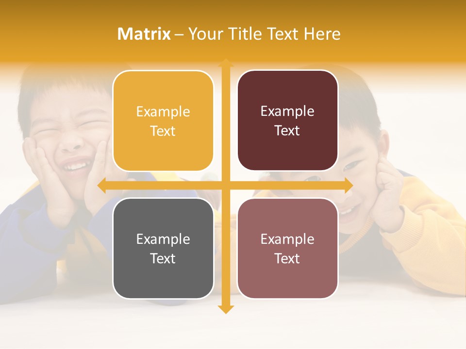 Boy Schoolboy Twins PowerPoint Template