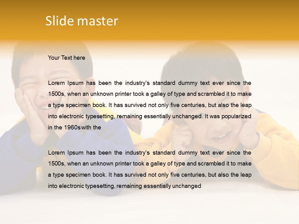 Boy Schoolboy Twins PowerPoint Template