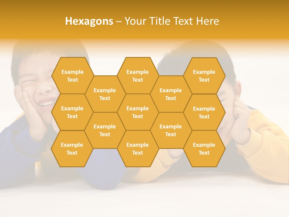 Boy Schoolboy Twins PowerPoint Template