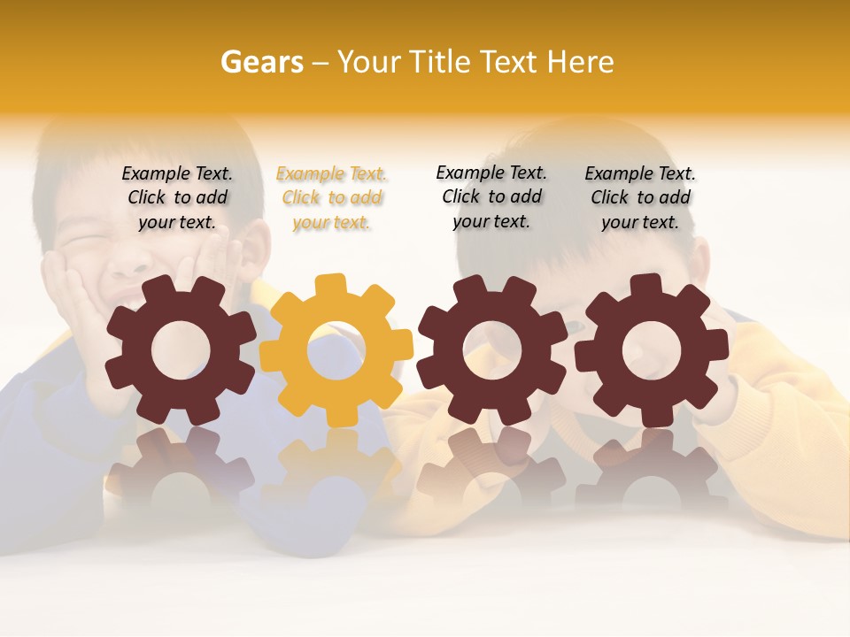 Boy Schoolboy Twins PowerPoint Template