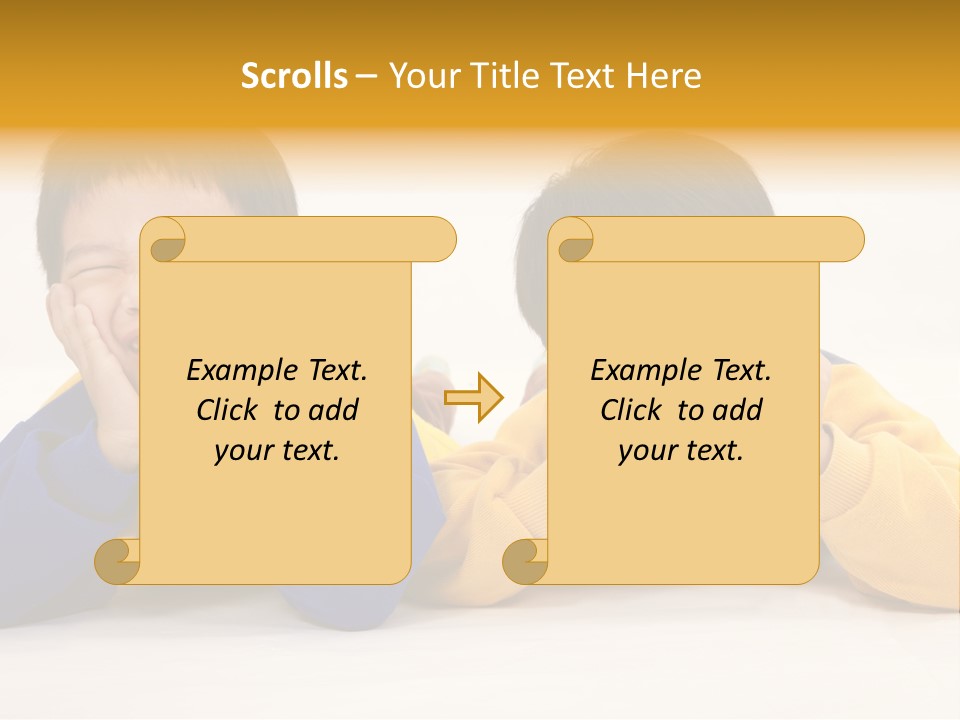 Boy Schoolboy Twins PowerPoint Template