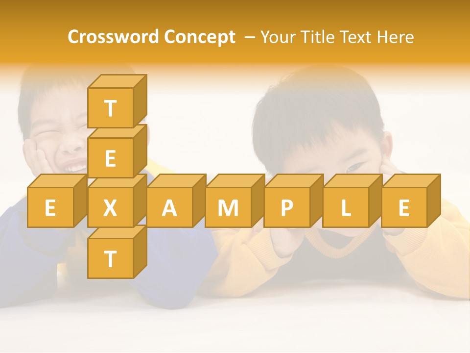 Boy Schoolboy Twins PowerPoint Template