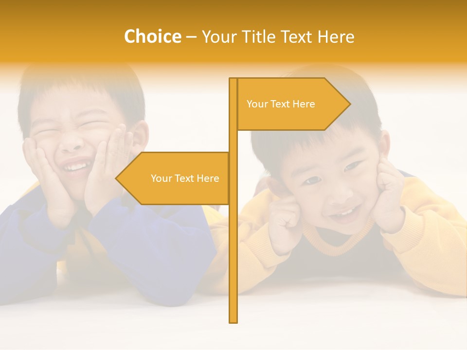 Boy Schoolboy Twins PowerPoint Template
