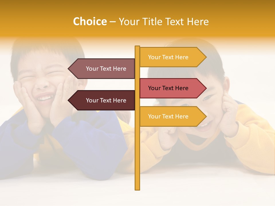 Boy Schoolboy Twins PowerPoint Template