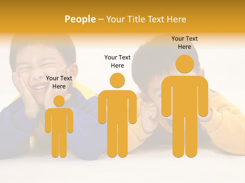 Boy Schoolboy Twins PowerPoint Template