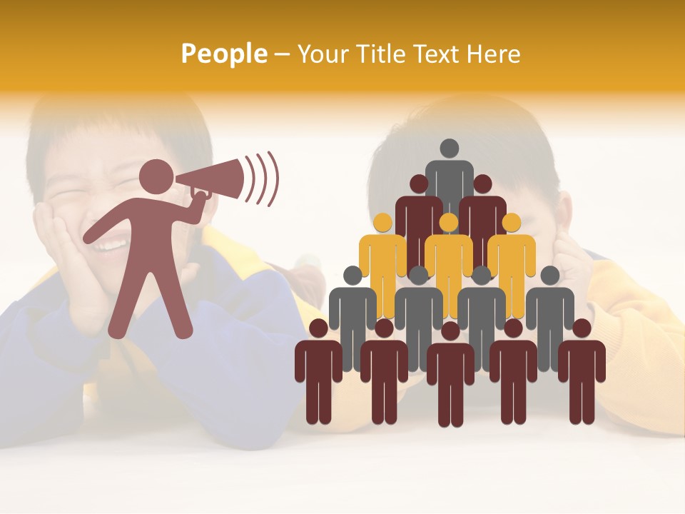 Boy Schoolboy Twins PowerPoint Template