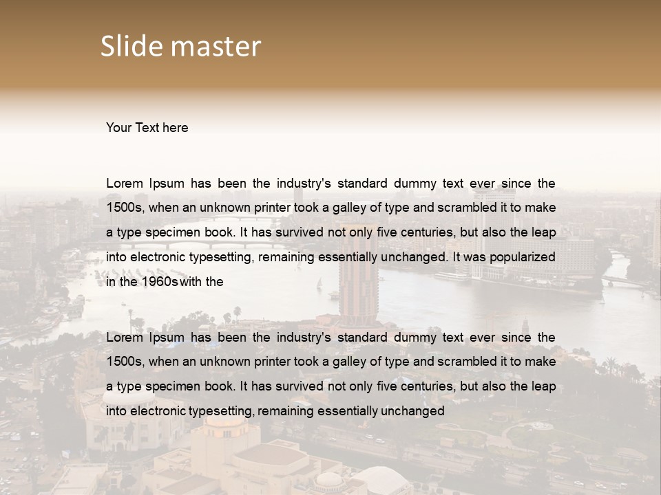 Cityscape Panoramic Town PowerPoint Template