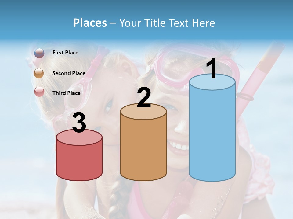 Little Girl Snorkel Set Ocean PowerPoint Template